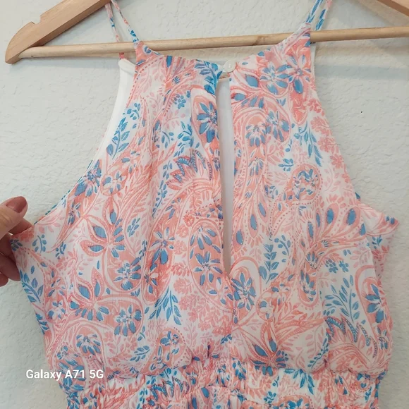 Row A Floral Halter Romper Pink Floral - Picture 6 of 17